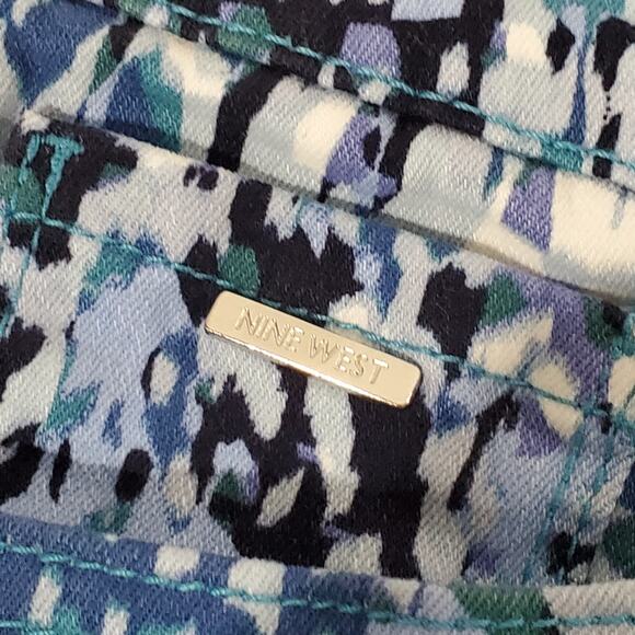 Nine West Jeans Chrystie Capri Multi Blue Hi Rise Size 10 Average - Picture 5 of 9